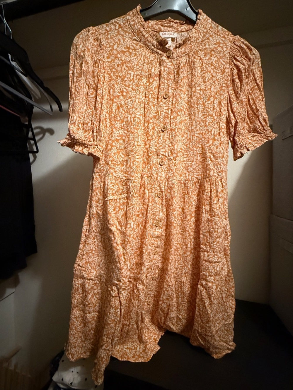 Target Brand Cat & Jack Orange Floral Dress - Sz Large